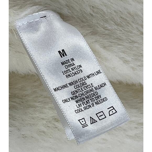 Aeropostale Super Soft Fuzzy Cream Cropped Open Cardigan Reg Size M - Picture 4 of 5